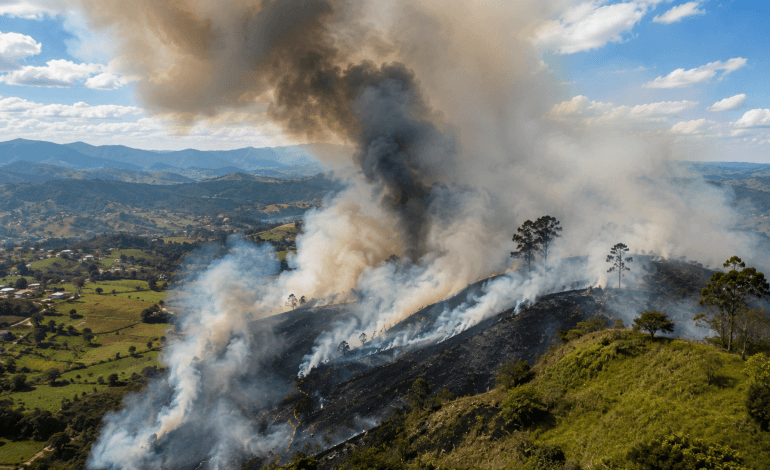 Incendios en Antioquia: cuatro emergencias siguen activas, una de ellas en Bello