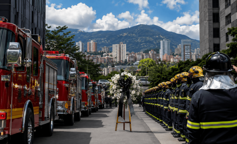 Medellín durante la conmemoración de Bomberos Medellín sus 109 años de servicio