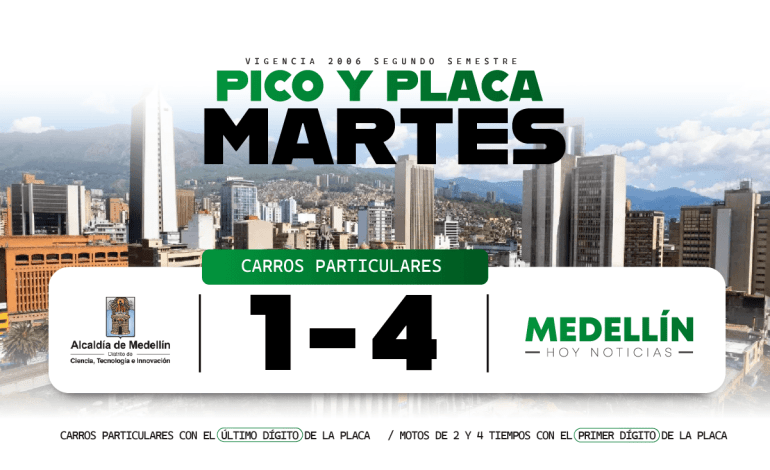 pico y placa en Medellín los martes