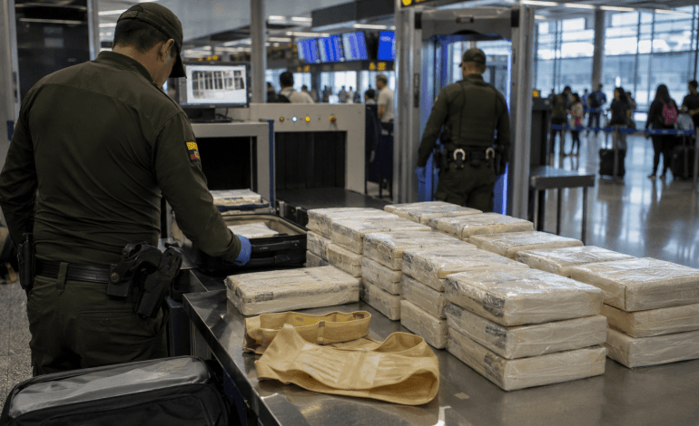 Cocaína incautada a dos mujeres en el Aeropuerto José María Córdova de Rionegro