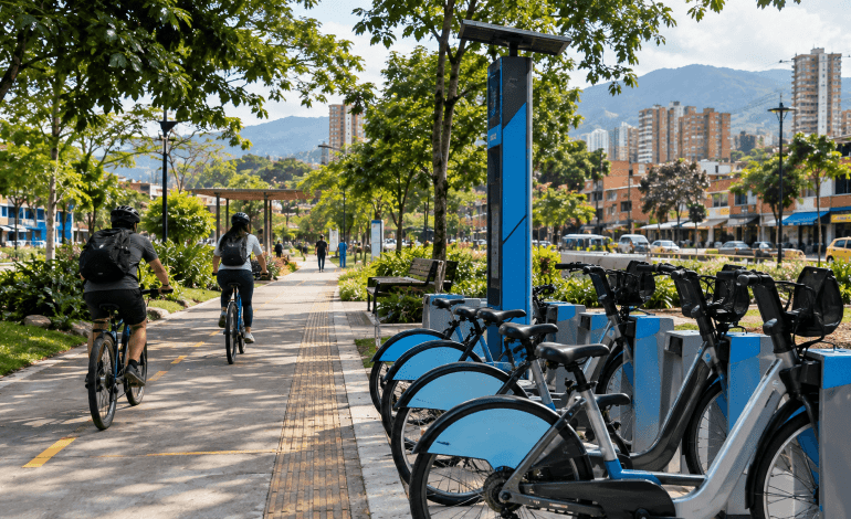 EnCicla Medellín nueva estación en Parque Juanes de la Paz