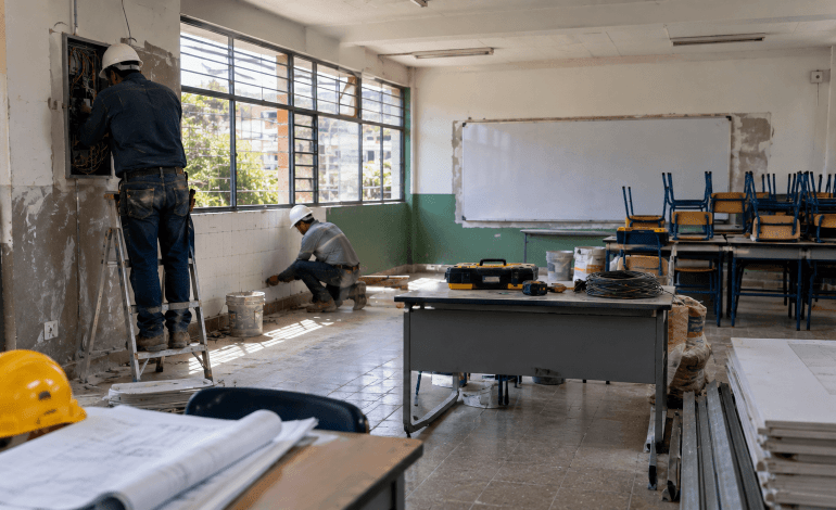 Obras en colegios de Medellín para mejorar infraestructura educativa