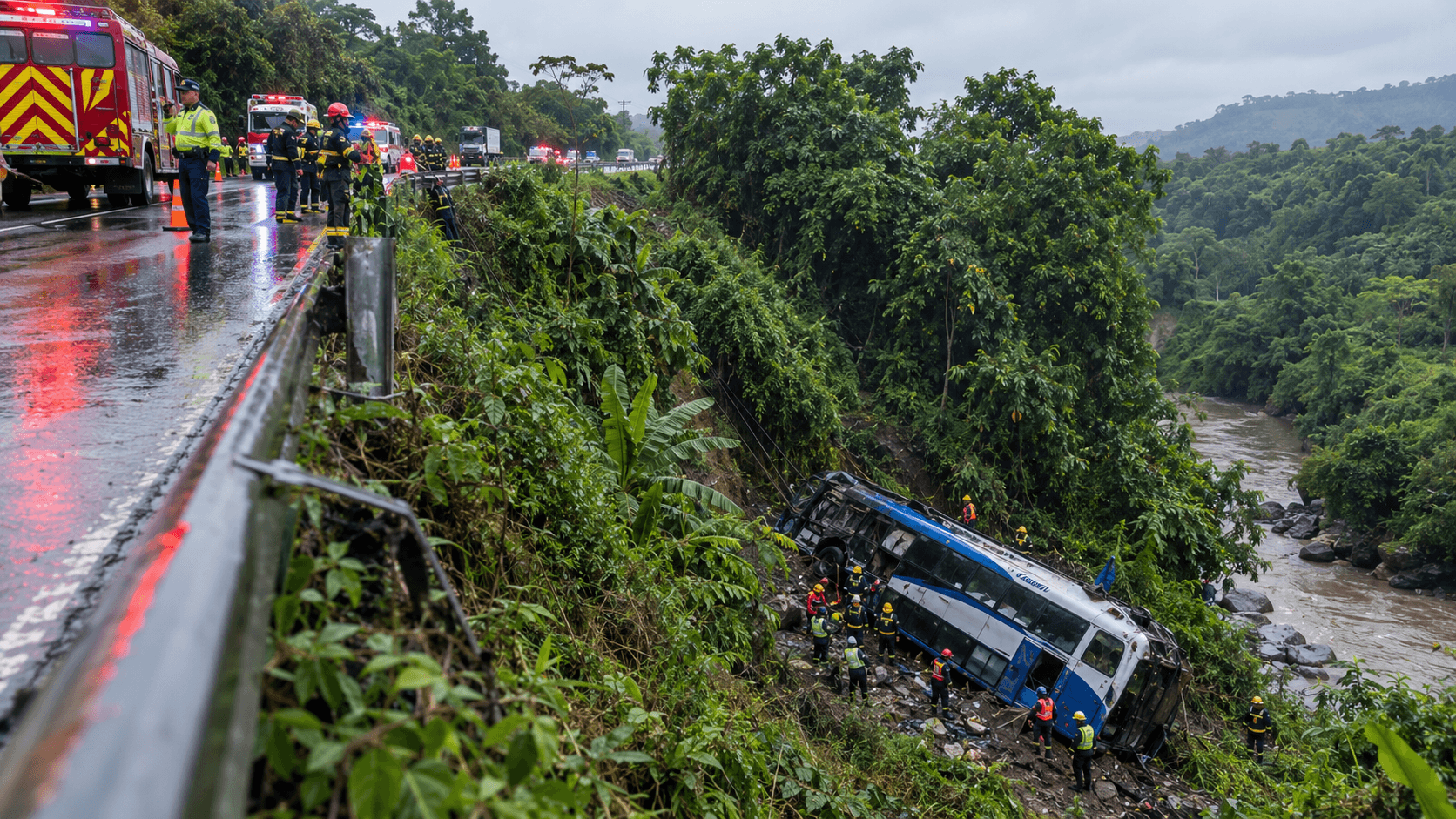 Bus cayó a un abismo en Puerto Berrío: 26 heridos