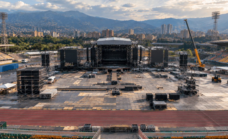 Pista Alfonso Galvis protegida durante montaje del EDC Medellín