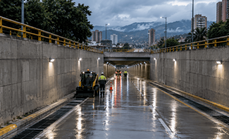 Inundaciones en Medellín: limpian soterrados viales